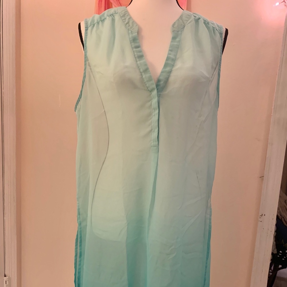 Ombré mint green sheer tunic